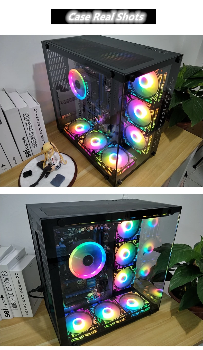 Rgb-вентилятор 12 см чехол на шасси вентилятор Dor настольный компьютер RGB Вентилятор охлаждения поддержка MOBO 5V AURA SYNC гигантский стиль волны