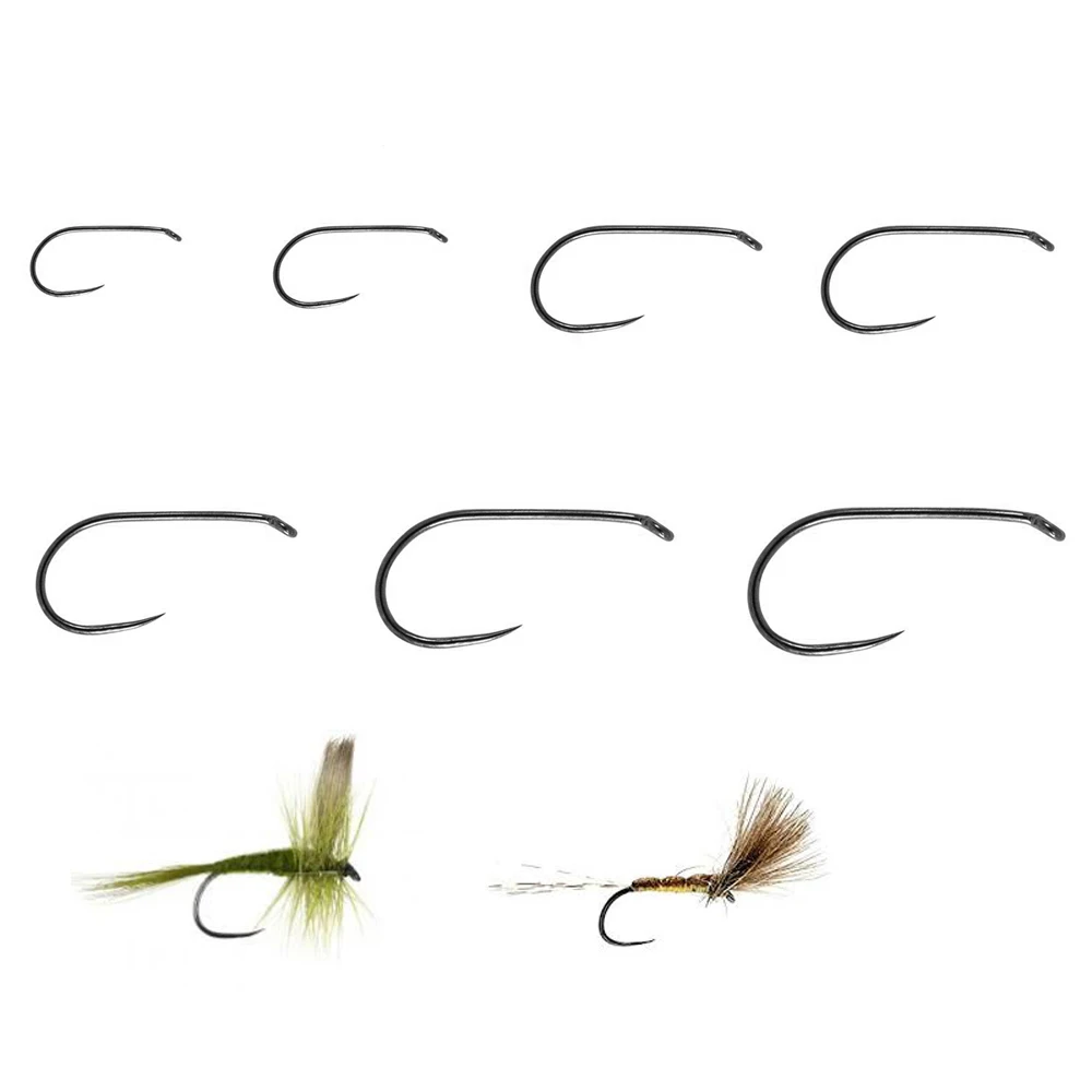 15pc NEXTackle 720 BL Barbless Fly Tying Nymph Fly Hooks Black Nickel