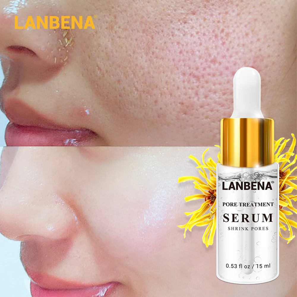 LANBENA пор лечение Сыворотка уход за кожей лица эссенция сокращения поры, акне удаление угрей Гиалуроновая кислота увлажняющая красота 15 мл LANBENA пор лечение Сыворотка уход за кожей лица эссенция сокращения поры, акне удаление угрей Гиалуроновая кислота увлажняющая красота 15 мл