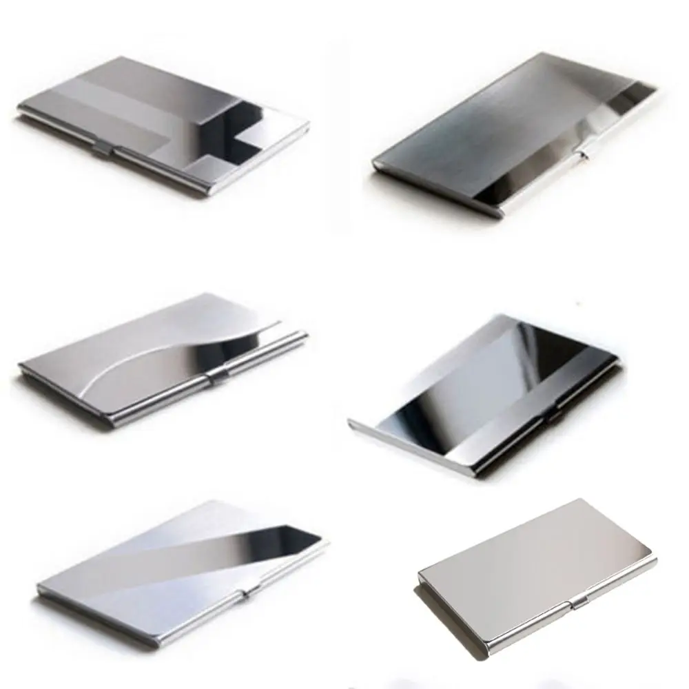 Woman Men Stainless Steel Aluminium Business ID Name Credit Card Holder Case Metal Wallet Office Supplies Fast Shipping New images - 6