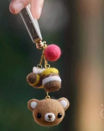 Eat honey bear мультяшный набор животных из шерсти набор для рукоделия шерстяная войлочная игла для валяния Пылезащитная пробка для рукоделия ручная работа