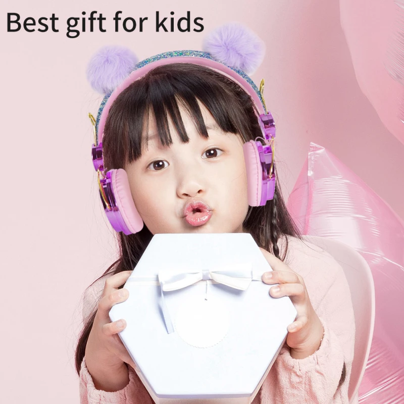 Wired Headphone Cute With Microphone Girls Kids Music Stereo Earphone PC Mobile Phone Gamer Headset Child Gift