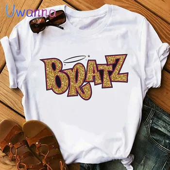 

Vogue sexy bratz t shirt women print short sleeve t shirts summer fashion casual white tops graphic tees female t-shirts clothes