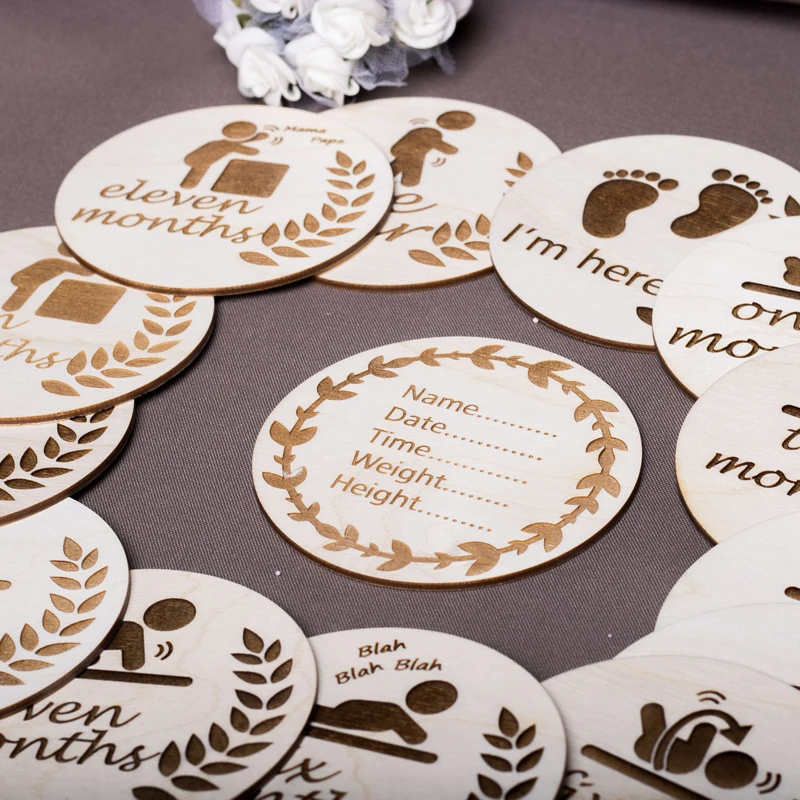 Карта веха для малышей карты вехи деревянные lasercut подарок новорожденных