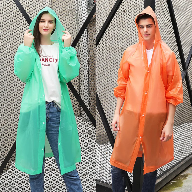 NEW Men Women Waterproof Jacket PE Hooded Raincoat Rain Coat Poncho Rainwear Unisex | Женская одежда
