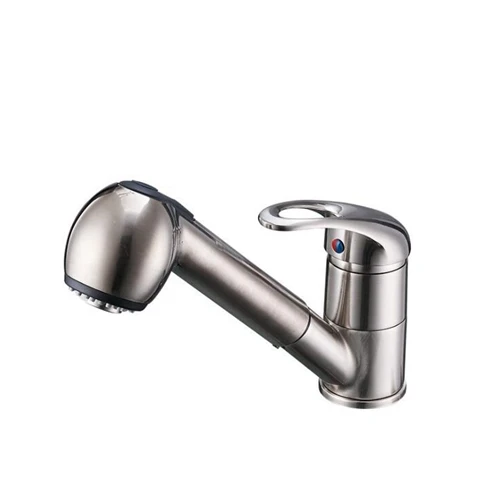 Brush Nickel Vidric бортике вытащить Кухня кран для горячей и холодной воды кран на одно отверстие водопроводной воды тянуть вниз Кухня Раковина Водопроводной воды Медь - Цвет: Brush Nickel
