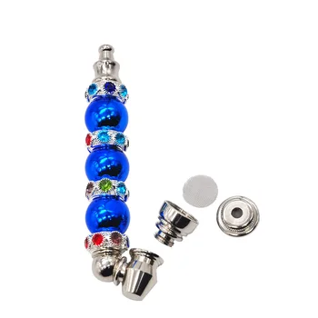 

Premium Metal Smoking Pipe 118MM Metal Bowl Metal Smoking Hand Spoon Pipe Masonry Inlay Tobacco Dry enamel inlaid gem Herb Pipe