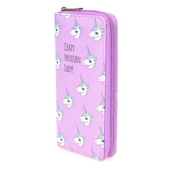 

ISKYBOB 2019 High quality Brand Fashion Ladies Unicorn Print Long Coin Purse Womens Wallet Card Holder New Arrival