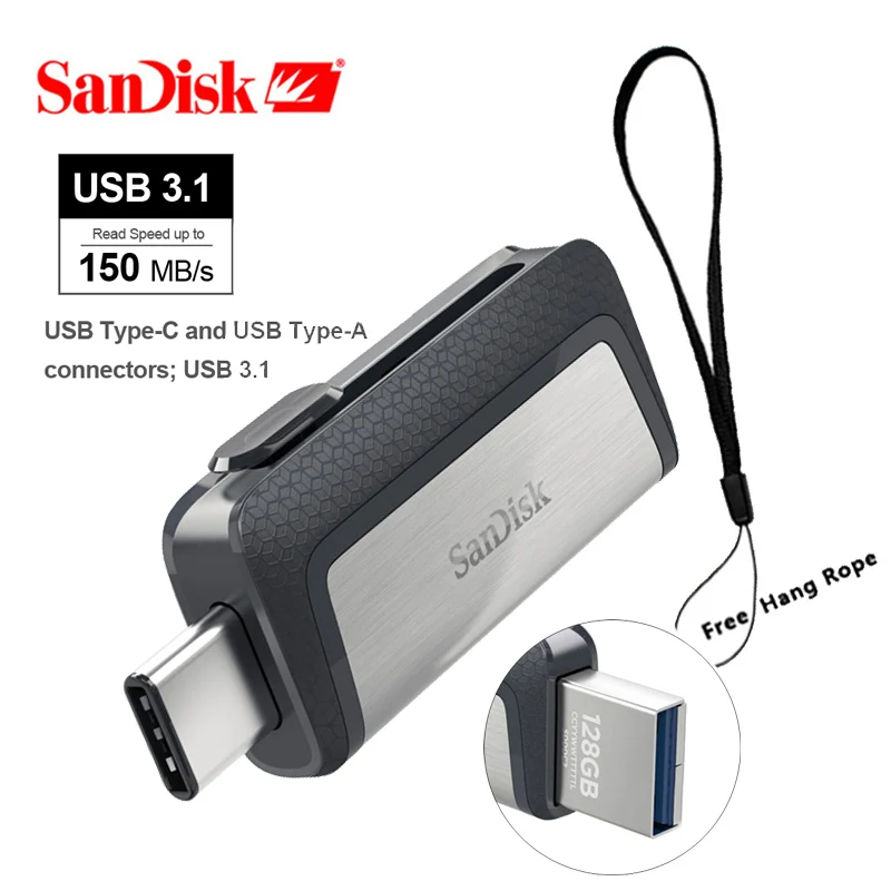 Speed Up to 130MB//s SDDDC SanDisk 16GB Ultra Dual Drive USB Type-C Flash Drive