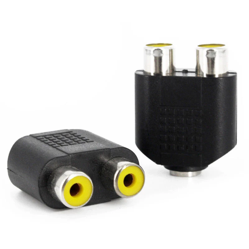 2Pcs 3.5mm Female to Dual 2 RCA Jack Y Splitter Audio Adapter Converter AUX OD889 |