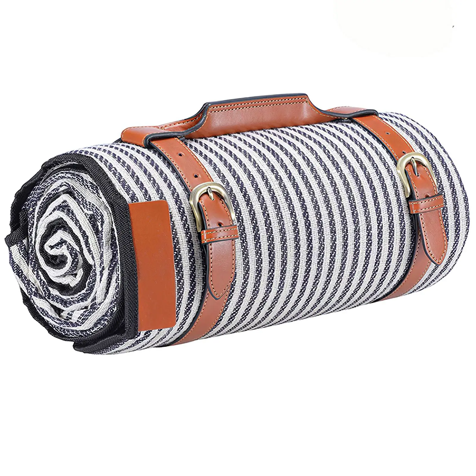 휴대용 야외 피크닉 담요, 접이식 휴대용 모래 방지 다목적 소프트 비치 매트 및 캐리 스트랩 방수 내마모성