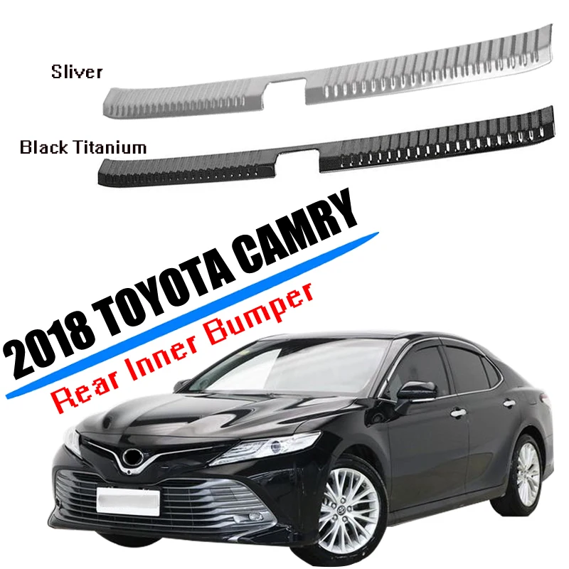 Для Toyota Camry 1 шт. Черный Автомобильный багажник из нержавеющей стали внутренняя задняя коробка бампер педаль пластина панель Крышка автомобиля Стайлинг