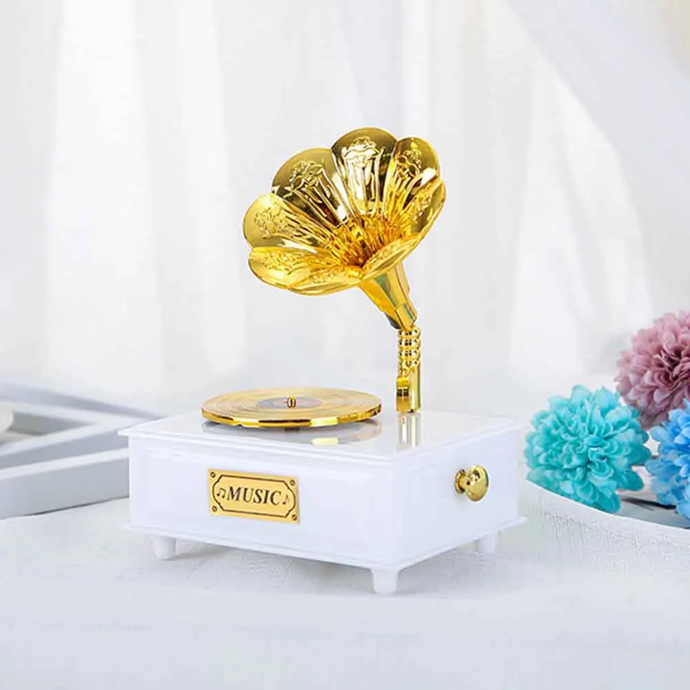 Классический фонограф, ящик для девочки, украшение дома, фигурка, украшения, подарочная музыкальная шкатулка, граммофон, ремесло, свадьба, день рождения, кофейня