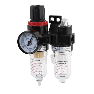 

AFR-2000 AL-2000 Pneumatic Filter Regulator Air Source Treatment w 0-1MPa Gauge
