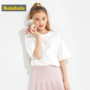 

Balabala Girls short-sleeved t-shirts 2020 summer new children clothing children cotton T-shirts cotton fashion