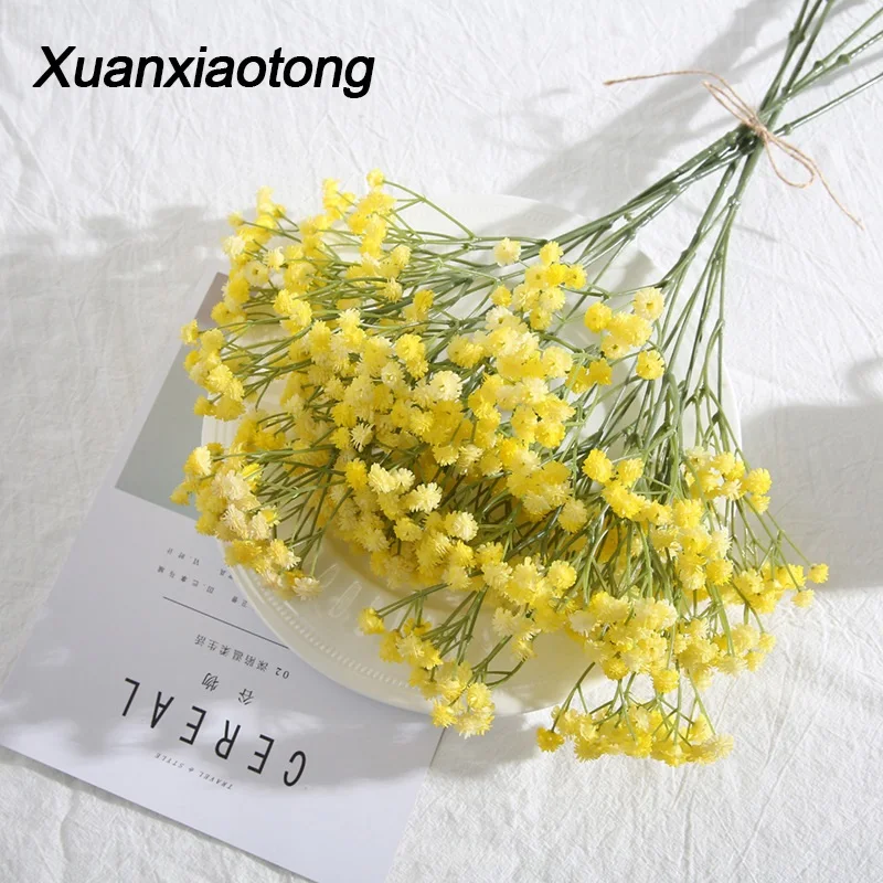 

Xuanxiaotong 1pc Baby Breath Fake Gypsophila Flores Bouquet Artificial Flowers Reusable for Bridal Wedding Party Home Decoration