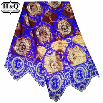 

H&Q prevalent wax fabric african 2020 batik lace high quality embroidery nigerian guipure lace water soluble fabrics 6 yards/pcs
