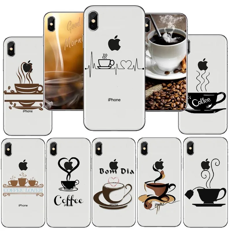 

Coffee phone Case For iphone XS MAX 7 6S 5C 5s XR silicone Phone Case For iphone X 6 6s 6Plus 8 8plus cover
