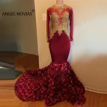 Русалка с длинными рукавами бордовое Abendkleider арабское вечернее платье длинное вечернее платье avondjurk