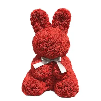 

Artificial Rose Soap Flower Rabbit Handmade DIY Simulation Cute Doll Friend Gift H4GD