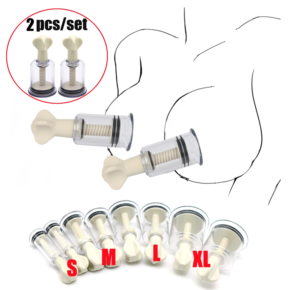 Sex Toys 2pcs BDSM Toy Set Pussy Clit Nipple Sucker Clamp Breast Enlargement Vacuum Pump G-spot Stimulate Massage Adult Women