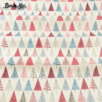 

Booksew Telas Patchwork Algodon Blue And Red Trees Design 100% Cotton Fabric Meter Twill Sewing Tissus Au Metre Dress Material