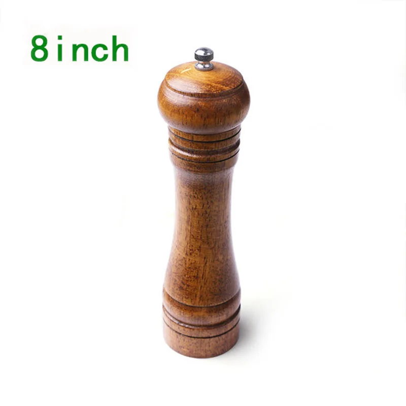8 inch Ручная мельница для соли и перца из массива дерева мельница для перца Регулируемый Керамический ротор для сезонных приправ шлифовальная машина " 8" 1" кухонные инструменты - Цвет: 8 inch