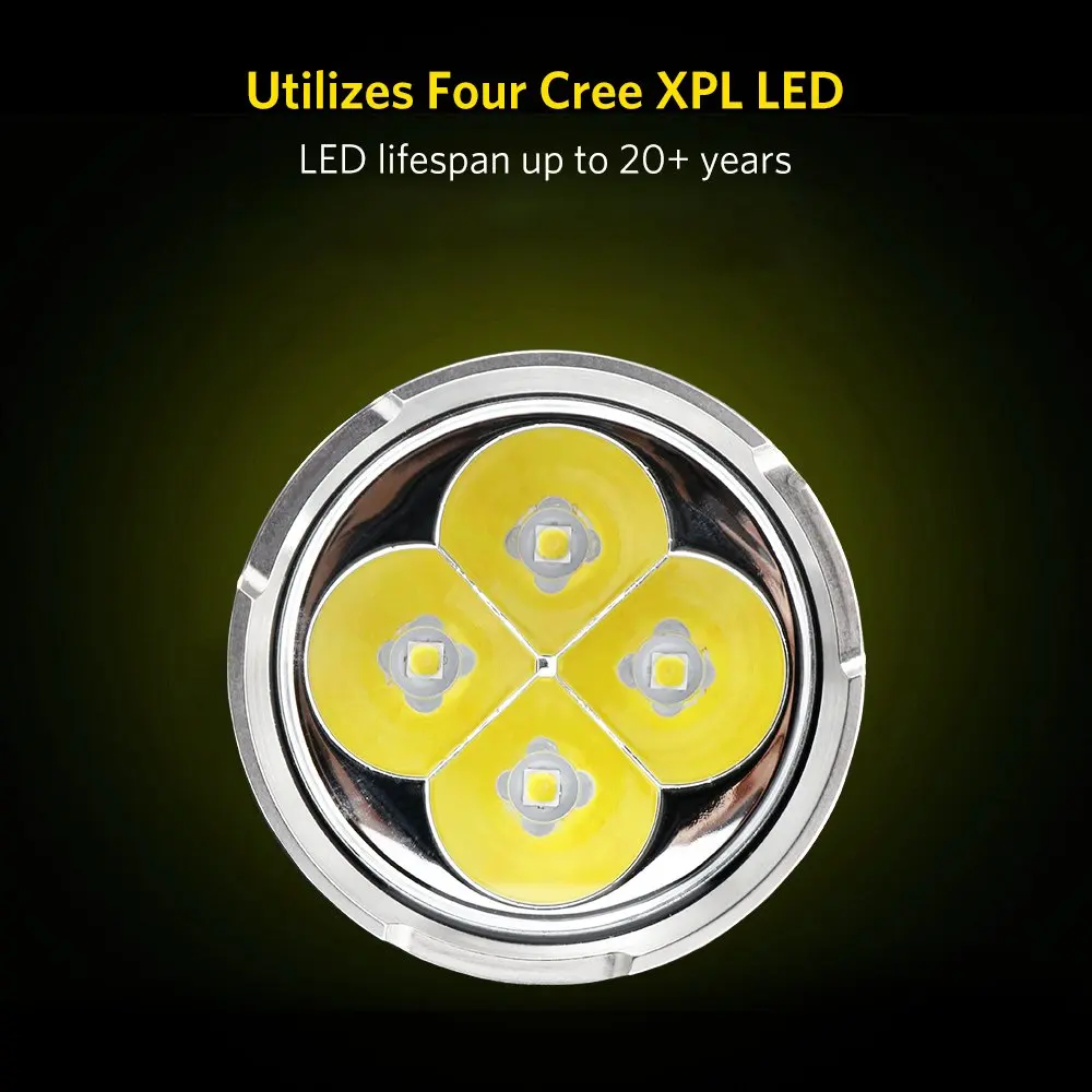  Sofirn New Q8 4*XPL HD V6 3D 5000LM Powerful LED Flashlight 18650 Multiple Operation Procedure Supe - 4000117473574