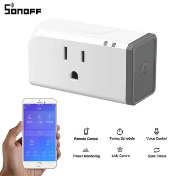 

Hot16A Sonoff S31 US Smart Plug Remote Control Energy Monitoring US Standard Mini Wifi Socket Outlets Switch Timing