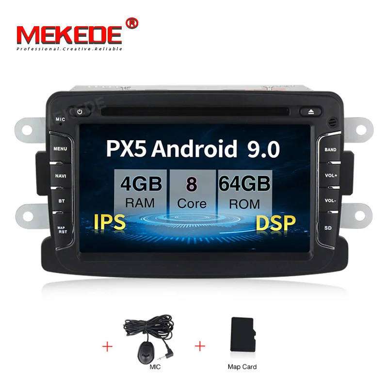 MEKEDE 1 Din Авто Радио Android 9 для Dacia/Sandero/Duster/Renault/Captur/Lada/Xray 2/Logan 2 Автомобильный мультимедийный плеер gps DSP DVR - Цвет: CAR DVD