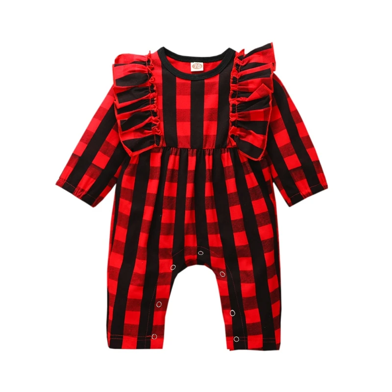 

Christmas Romper Baby Spring Autumn Clothing Newborn Infant Baby Girls Boys Plaids Jumpsuit Long Sleeve romper Clothes