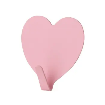 

Love Sticky Hook Peach Girl Heart Stainless Steel Hook Room Decoration Hook Hole Free Foundation Hook