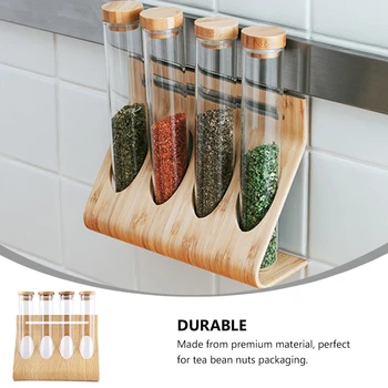

1 Set Storage Portable Upgraded Light Four Transparent Bottles Clear Tubes Coffee Bean Bottles
