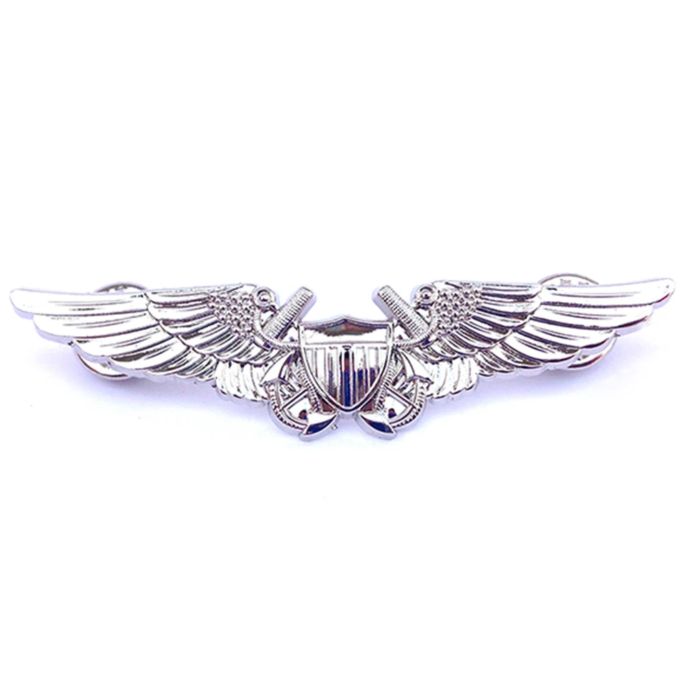 

US AIR FORCE AVIATION OFFICER PILOT WINGS BADGE INSIGNIA PIN SILVER