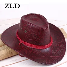 ZLD мужская из искусственной кожи Американский Ветер Большая ковбойская шляпа в западном стиле монгольская степная Дамская рыцарская Кепка открытый козырек унисекс дышащая Кепка