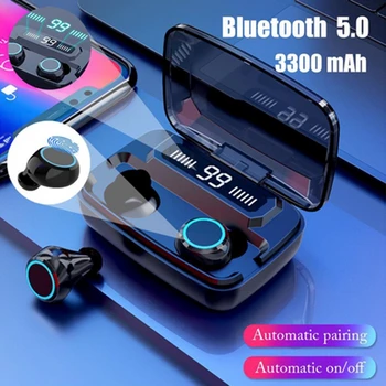 

M11 TWS 5.0 Bluetooth Earphones Wireless Earbuds LED Display Touch Control Earphones IPX7 Waterproof 3300mAh Charging Box