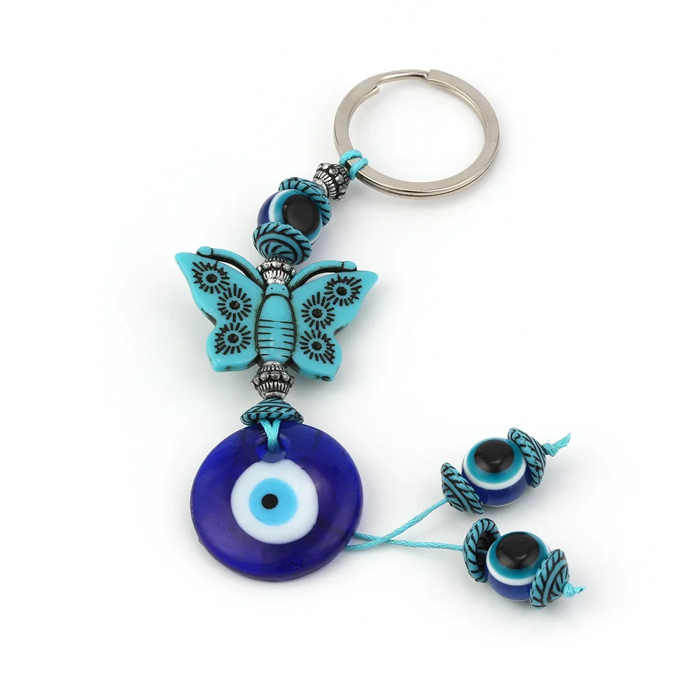 Брелок Lucky Eye Blue Evil из стекла сплав кисточка Сова брелок для рук автомобиля мужчин