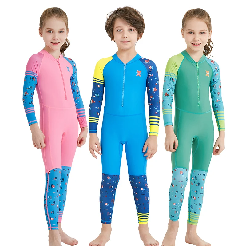 

DIVE&SAIL Child One-piece Quick-dry Swimwear wetsuits Rushguard Scuba Diving Suit Boys Girls Kids Long Sleeve Anti-UV Beachwear