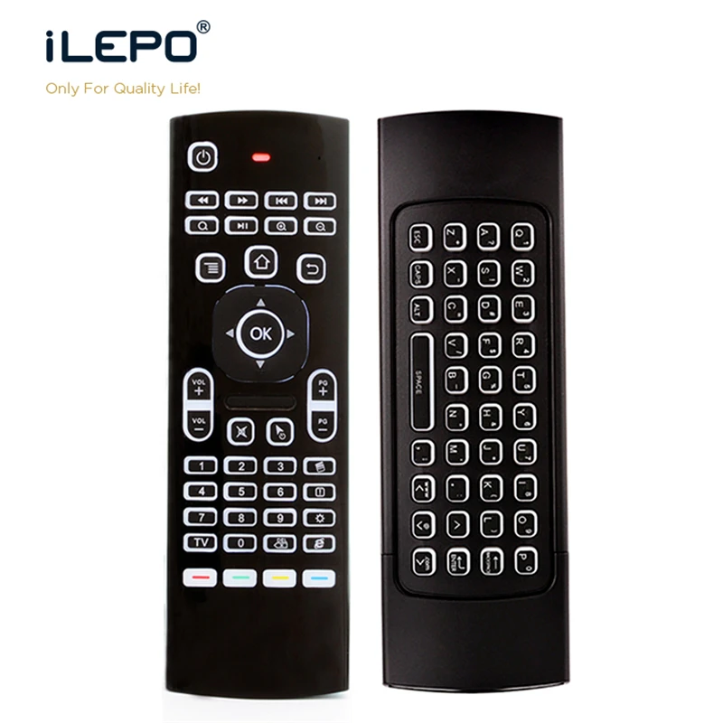 

iLEPO MX3 Double Sided Air Mouse 3-Axis Gyroscope +Accelerometer 2.4GHz Wireless RF Remote Control + Keyboard IR learning