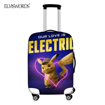 

ELVISWORDS Pikachu Luggage Cover Suitcase Protective Covers Stretch Thick Waterproof For 18-32 Inch Travel Accessories