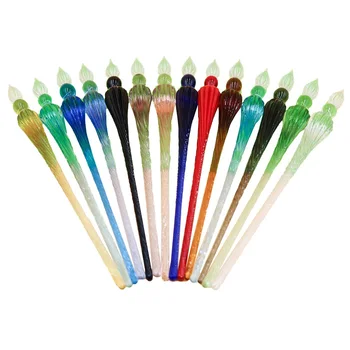 

1pcs High Quality Vintage Fountain Pen Ink Pen Nib Crystal Glass Color Dip Pen Luxury For Signature Creative Stationery