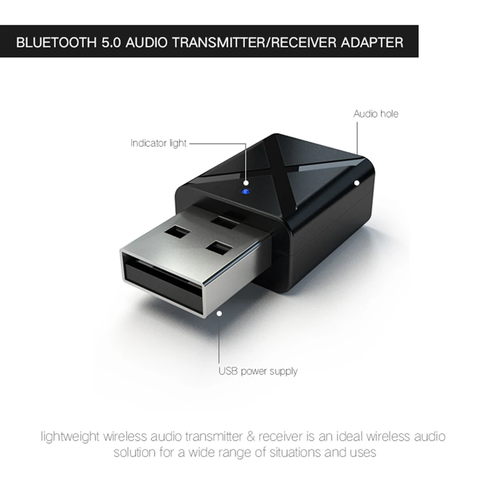 Мини для ТВ стерео для автомобиля Музыка 3,5 мм BT5.0 передатчик адаптер USB беспроводной Aux Bluetooth приемник высокая скорость