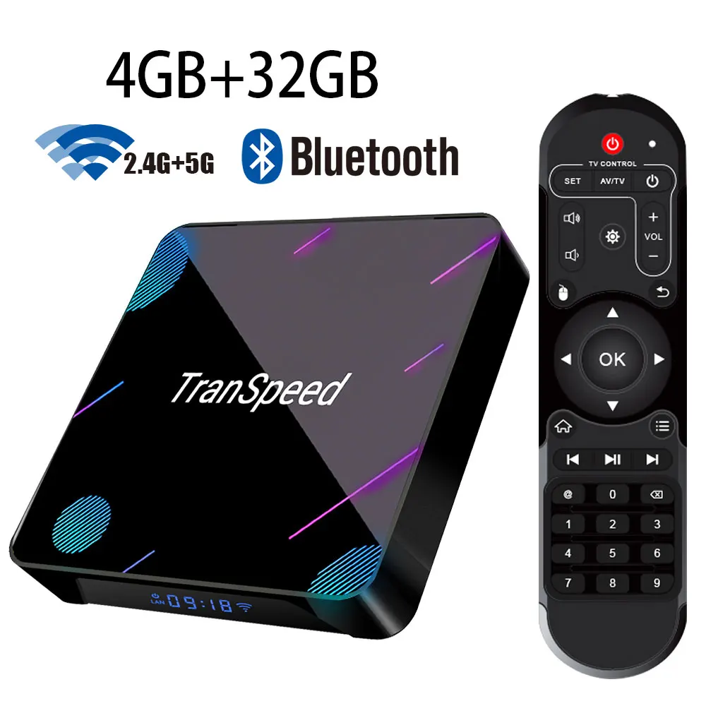 32G Tv Box Transpeed X3 Plus Android 9,0 Amlogic S905X3 Google голосовой помощник 2G 4G 64G 128G 1000M Wifi tv BOX Youtube Netflix 8K HDR - Цвет: 32G Tv Box