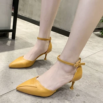 

2020 Women Shoes Elegant Party Wedding High Heels Buckle sweet Luxury Casual Female Sexy Concise Pumps Heels dress Shoes