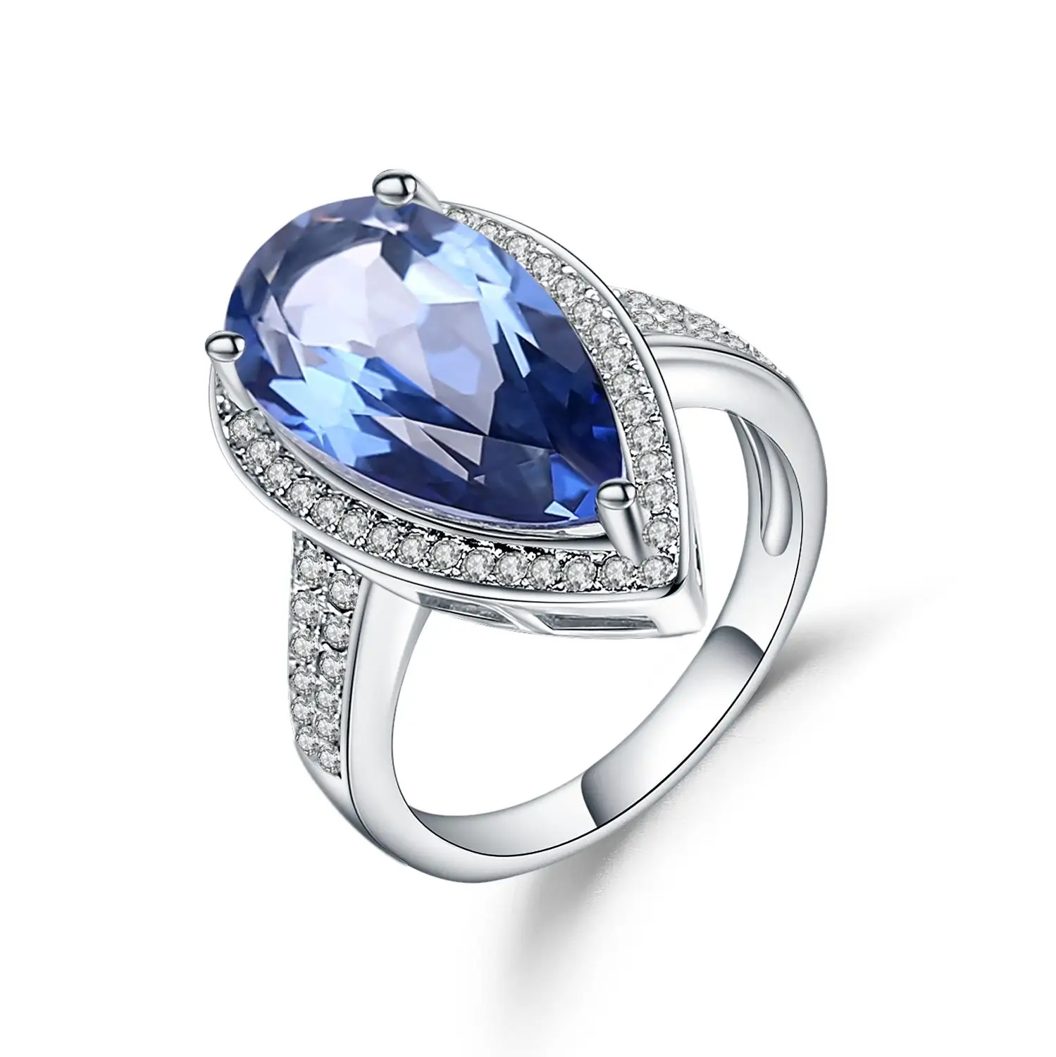 

Gem's Ballet 7.89Ct Natural Iolite Blue Mystic Quartz Ring 925 Sterling Silver Gemstone Classic Rings For Woman Fine Jewelry