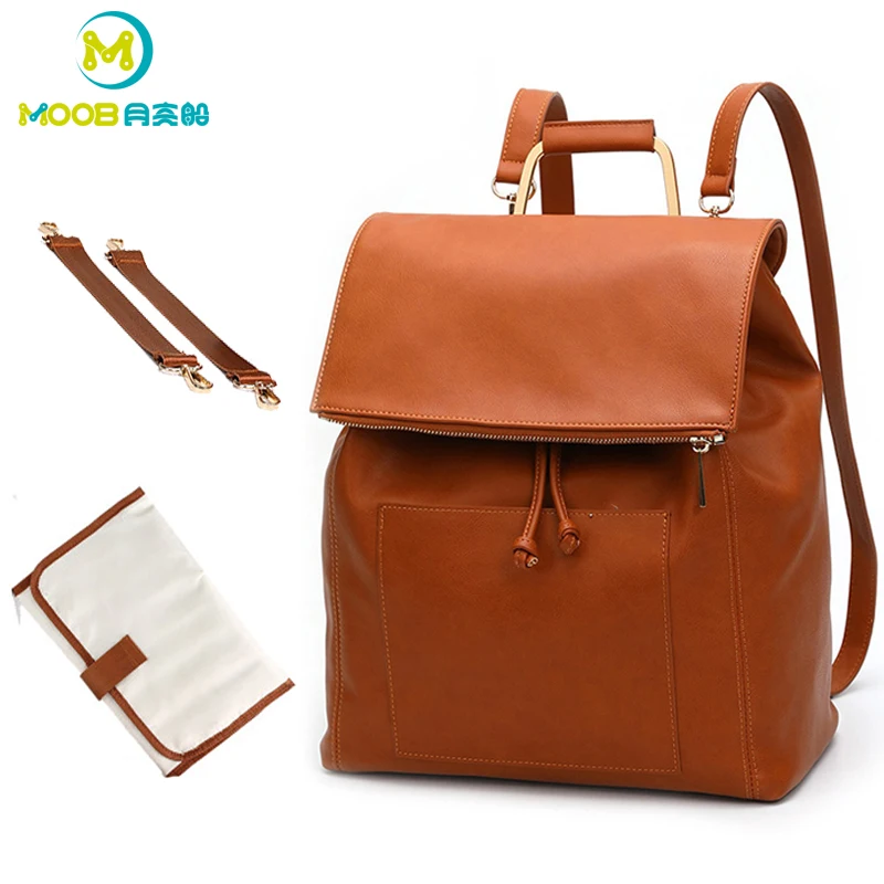 

Leather Diaper Bag Baby Backpack For Mom Maternity Large Capacity Stroller Bag Changing Nappy Diaper Backpack Nursing Bag Baby