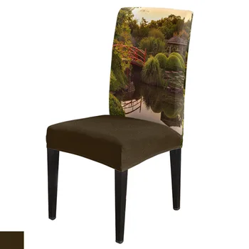

Scenery Tree Bridge Chair Cover for Dining Room Chairs Covers High Back Living Room Chair Cover Sets for Home Kitchen