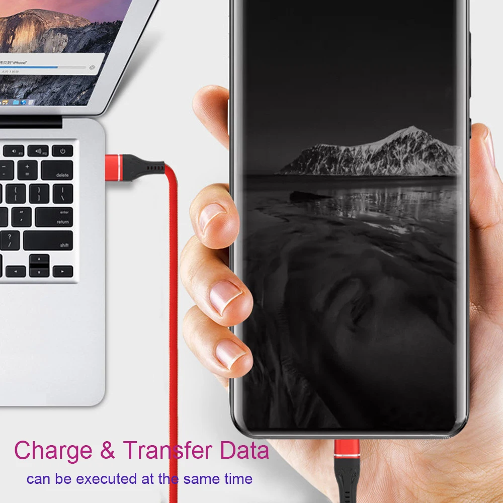 Usb type-C кабель 1 м для huawei samsung oppo Быстрая зарядка кабель для передачи данных USB C для xiaomi htc vivo плоский плетеный провод красный синий серый
