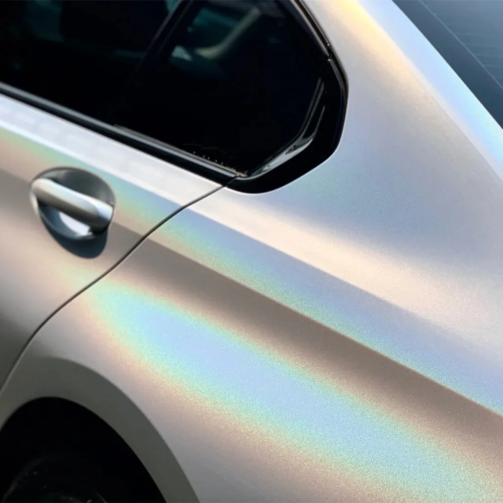 19,73€/m²) Hologramm Silver Chrom Folie Chamäleon BLASENFREI Auto