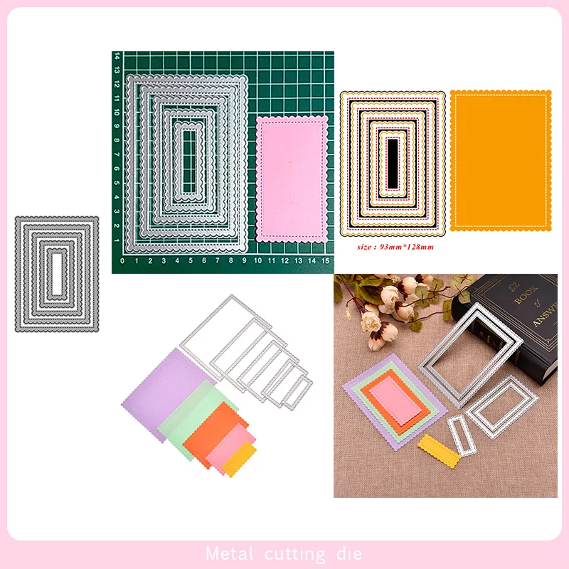 

Rectangular lace Frame Metal Cutting Dies for DIY Scrapbooking Photo Album Decorative Embossing Paper Card Crafts Die Cut 2019